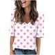 thumbnail image 1 of Camisetas Casuales de las Mujeres Impresas Manga Corta Cuello en V, Camiseta Ligera para Diario, Fiesta Y Primavera Verano, 1 of 4