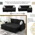 thumbnail image 4 of DEALTOPS Microfiber Sofa Bed with Storage, Black, 4 of 7