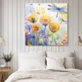 thumbnail image 4 of Blue Yellow Dragonfly Wall Art Painting on Canvas, Watercolor Spring Flowers Canvas Art Home Prints Wall Art Framed Modern Artwork for Living Room Bedroom Wall Decor 8x8in, 4 of 9