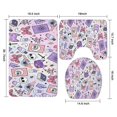 thumbnail image 3 of Purple Gothic Cat Crystal Pattern Bathroom Rugs Sets 3 Piece,Toilet Cover Set,Absorbent Non Slip Bathroom Mats Sets with U-Shaped Contour Rug Toilet Rug Set, 3 of 5