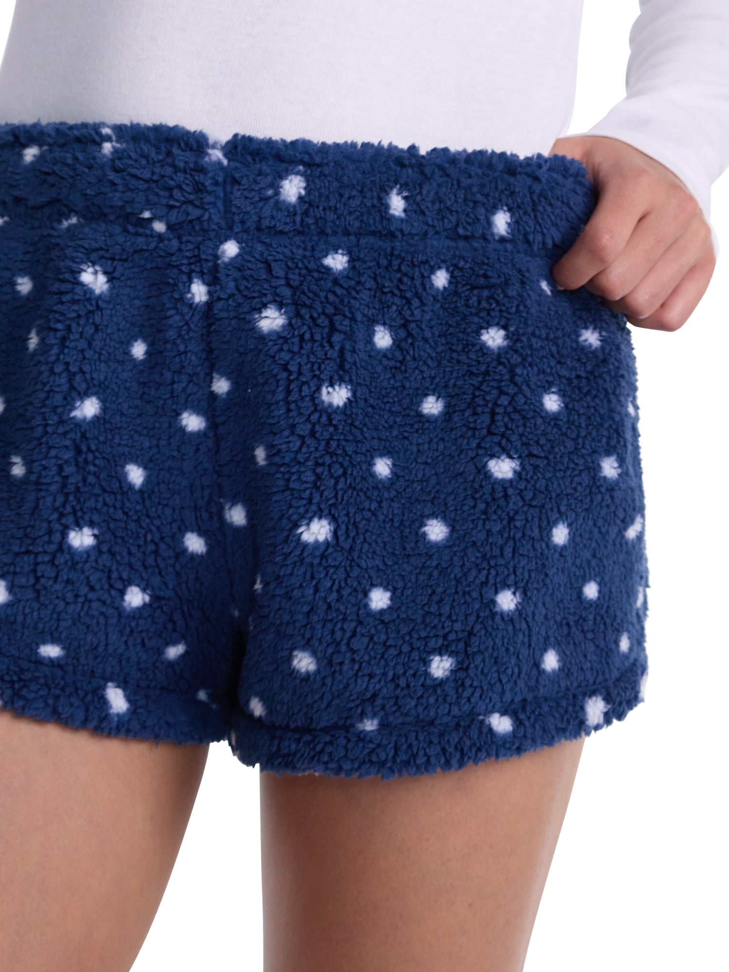 No Boundaries Faux Shearling Plush Shorts, 2.5'' Inseam, Women's XXS-XXL