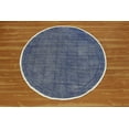 thumbnail image 4 of Casavani Round Handblock Printed Cotton Rug Bedroom, Living, Dining Room Carpets, Blue 7x7 feet, 4 of 5