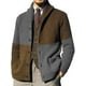 thumbnail image 1 of UKAP Suéteres para hombre Cárdigan con bloques de color Suéter con frente abierto Outwear Cárdigans ajustados Tops para exteriores, 1 of 2