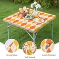 thumbnail image 4 of Orange Yellow Checkerboard Checkered Pattern Square Fitted Tablecloth with Elastic Edge,Square Table Cover,Washable Elastic Table Cover for Home Kitchen Party Decor 34"x34", 4 of 6