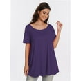 thumbnail image 6 of Women's Plus Size Short Sleeve V-Neck T-Shirt - Casual Summer Tops, Comfortable Breathable Tee Shirt, 6 of 6