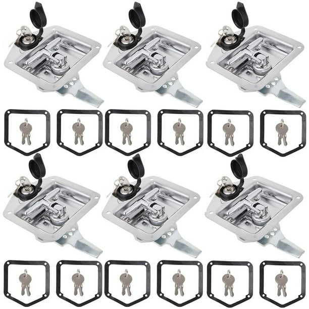 6 Pack Trailer Door Latch Lock Stainless Steel THandle Lock