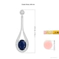 thumbnail image 2 of ANGARA Natural 3.1 ct Blue Sapphire Long Drop Earrings with Diamond in 14K White Gold for Women (Size-8x6mm) | Anniversary, Jewelry Gift for Women | Natural Blue Sapphire Earrings, 2 of 6