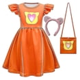 thumbnail image 3 of Vestidos para niños Cosplay Super Kitties vestidos para Superkittiescostume niñas mangas voladoras vestido acampanado con bolsa y diadema, 3 of 3