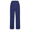 thumbnail image 3 of WILLBEST Pantalones Casuales de Cintura Alta para Mujer, Cómodos, Holgados, elegantes, para Uso Diario, Primavera y Verano, con Lazo En La Cintura, de Colores Lisos. Extra Grande, 3 of 7