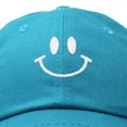 thumbnail image 2 of DALIX Smile Face Baseball Cap Smiling Happy Dad Hat Men Women Teens in Teal, 2 of 7