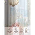 thumbnail image 6 of Retro Ocean Sheer Curtains 96 Inch Long 2 Panels, Beach Coral Shell Sand Coastal Conch Light Filtering Rod Pocket Curtains, Sheer Voile Drapes for Living Room Bedroom, 52"x96", 6 of 8
