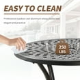 thumbnail image 3 of PATIO-IN Cast Aluminum Outdoor Bistro Sets with Outdoor Table and Chairs Set of 2 with 2.2" Umbrella Hole, Bronze, 3 of 9