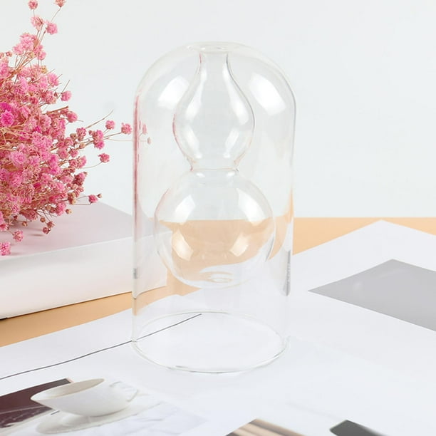 Jarrón de vidrio de doble capa, soporte para flores, jarrones de flores modernos para botellas de vidrio para decoración de escritorio de oficina en Estilo B Soledad florero moderno