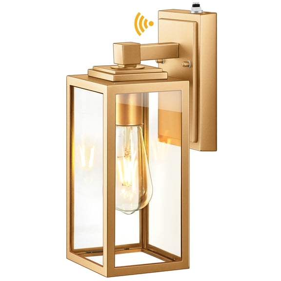 VIANIS Gold Outdoor Wall Light Dusk to Dawn , Exterior Wall Mount Sconces Lanterns Fixture for House, Golden Waterproof Aluminum Outside Wall Lamps for Patio, Porch Lighting for Garage Entryway