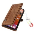 thumbnail image 4 of TECH CIRCLE iPhone 11 case,Flip Retro Shockproof Magnetic Zipper PU Leather Wallet Stand Case Cover for iPhone 11 Pro 5.8 inch,Brown, 4 of 10