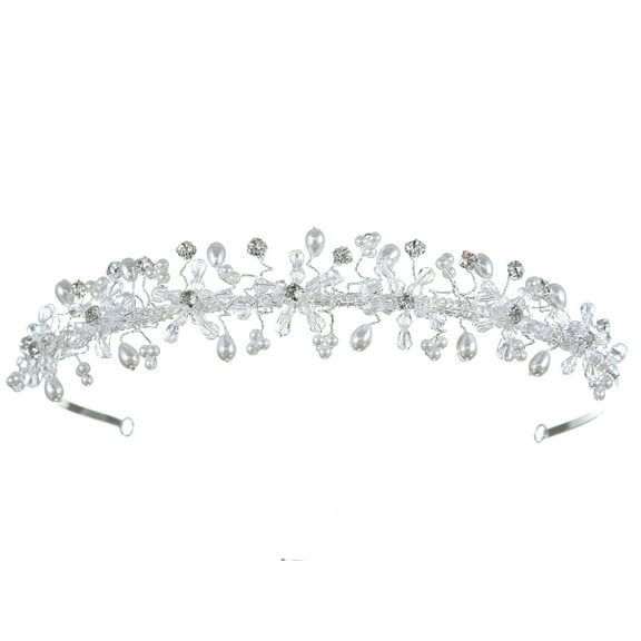 SAMKY Timeless Bridal Tiara with Crystals Elegant Wedding Headpiece for the Discerning Bride