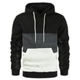 thumbnail image 4 of Afdoent Men's Fashion Hoodie Men Color Blocked Drawstring Pocket Hooded Sweatshirt Casual Loose Comfortable Business Winter Warm Pullover, 4 of 5