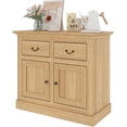 thumbnail image 6 of Swedhaus Modern Sideboard Buffet Cabinet,Kitchen Storage Cabinet with 2 Drawers and 2 Doors,Wooden Sideboard Cabinets for Dining Room Living room,Oak, 6 of 7
