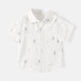 thumbnail image 2 of Toddler Girls Boys Butto𝐧 Down Shirts Short Sleeve Cotton T-Shirt Tops Kids Cute Astronaut Pattern Tees Boy Clothing, 2 of 7