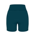 thumbnail image 5 of Women's High Waisted Biker Shorts Tummy Control Athletic Shorts with Phone Pockets Stretchy Workout Pants for Yoga Running Pilates Dark Blue L, 5 of 7