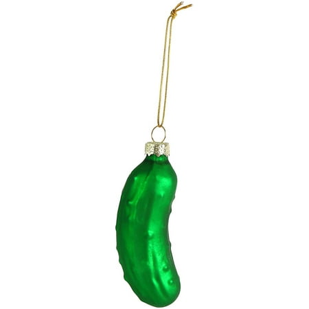 Ornativity Christmas Pickle Tree Ornament - Traditional Glass Blown Green Hanging Pickle