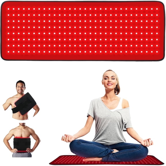 Large Led Red Light Therapy Mat 31.5'' x 11.8'' | 660nm Red & 850nm Infrared Light Therapy Pad Wearable Wrap For Full Body Daily Home Care.