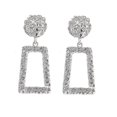 thumbnail image 2 of Pendientes colgantes grandes de metal geométricos plateados y dorados para mujeres y niñas, 2,2 cm, 3 cm, 6,5 cm, plata pequeña, 2 of 4