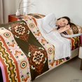 thumbnail image 4 of Manfei Damask Floral Bed Sheets, Baroque Flower Fuul Size Sheets, Orange and Beige, Black Reversible 4pcs1 Flat Sheet + 1 Fitted Sheet + 2 Pillowcases, 4 of 6