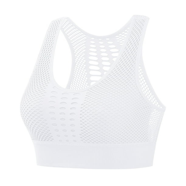 Sujetador deportivo sin tirantes para correr a prueba de golpes para mujer - Moldeado con fruncido transpirable - Nailon/spandex, M-XXL, todas las estaciones