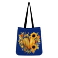 thumbnail image 2 of Heart-Shaped Pumpkin & Sunflower Floral Tote Bag Thanksgiving Season Reusable Grocery Bag | Cute Cloth Tote Bag | Eco Friendly Tote Bag |, 2 of 3