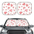 thumbnail image 2 of Haiem Pink Hearts Windshield Sun Shade: Universal Foldable 2-Piece Car Front Window Sunshade - Blocks Uv Rays, And Reduces Heat,Essential Car Accessory Medium, 2 of 7