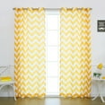 thumbnail image 1 of Quality Home Oxford Basketweave Chevron Print Curtains – Stainless Steel Nickel Grommet Top – Yellow – 52"W x 84"L - (Set of 2 Panels), 1 of 4