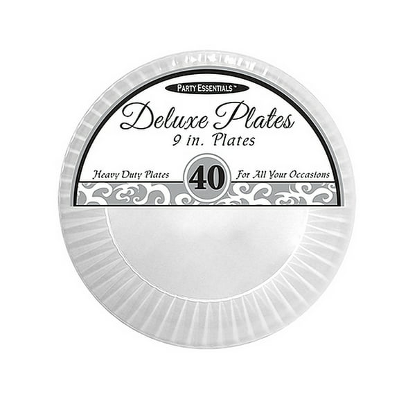 1 - Party Essentials 9" Deluxe Luncheon Plates - Clear 40 Ct.
