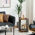 thumbnail image 2 of Costway 2 Tier Sofa Side End Table w/Storage Shelf for Small Spaces Living Room Bedroom, 2 of 9