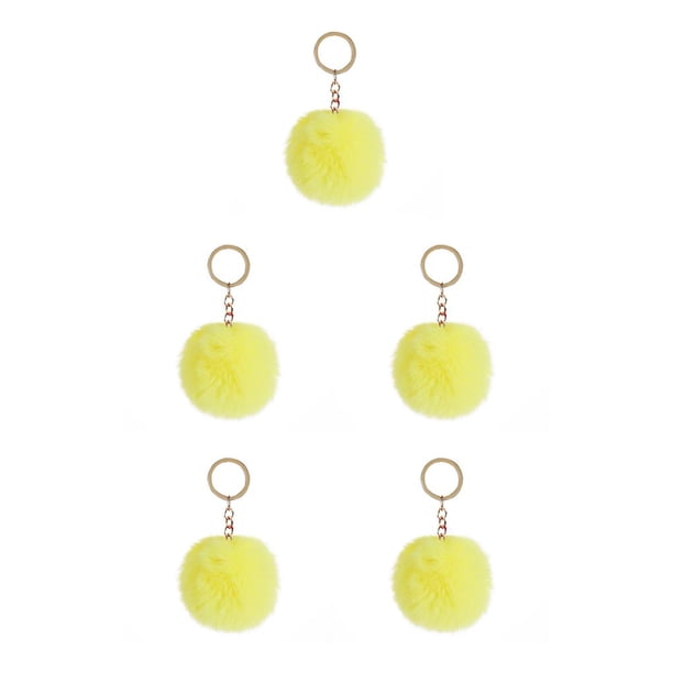 Llavero Flexible Cómodo Yuarrent Fuzzy Ball Amarillo 6cm