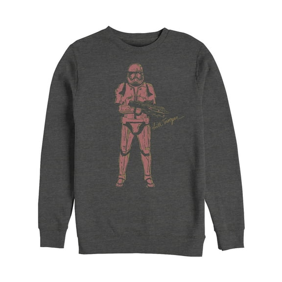 Men's Star Wars: The Rise of Skywalker Sith Trooper Villain Sweatshirt Charcoal Heather 3X Large