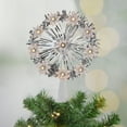 thumbnail image 2 of Northlight 7" Silver Pre-Lit Snowflake Starburst Christmas Tree Topper - Clear Lights, 2 of 4