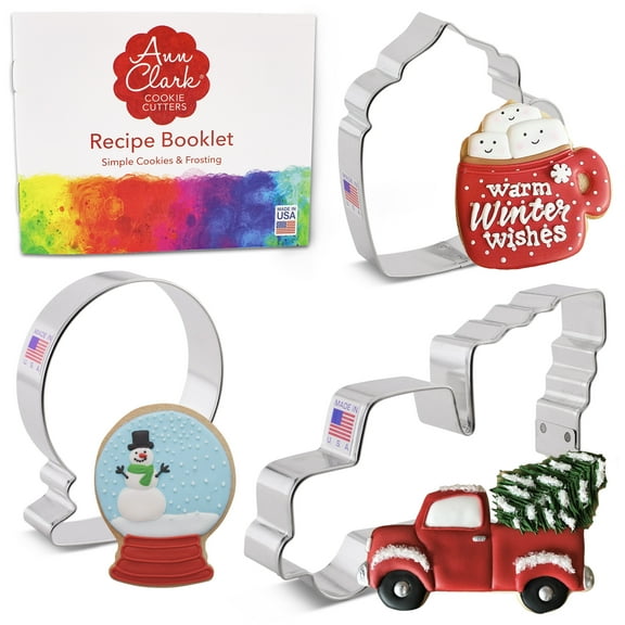 Ann Clark Winter Fun Cookie Cutter Set, 3-Piece, Made in USA
