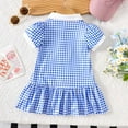 thumbnail image 3 of MEZZALL Toddler Girls Short Sleeve Plaid Princess Dress Casual Dresses Versatile Baby Wear, 3 of 5