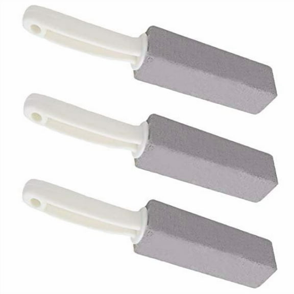 Toilet Bowl Pumice Cleaning Stone with Handle - Sturdy, High Density, Rust Grill Griddle Cleaner for Kitchen/Bath/Pool/Spa/Household Cleaning 3 Pack