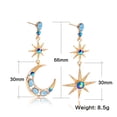thumbnail image 3 of Pendientes colgantes de luna y estrella celestiales Rojo Verde, 3 of 5