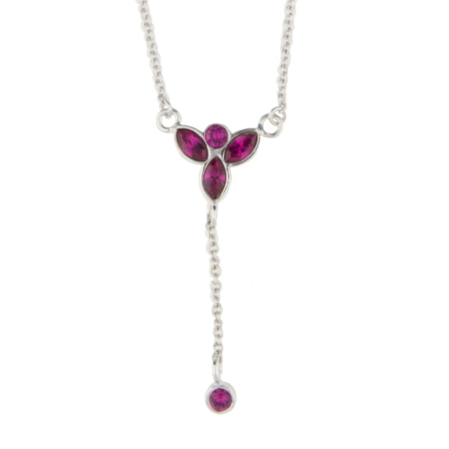 Collar para Mujer con Cristal Fino Swarovski en forma de Blossom– Bañado en Rodio- Collar Elegante y Brillante-Collares de Mujer de Moda- Joyería para Mujer de Moda- Regalo especial Ortiz Espinosa Temporada