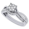 thumbnail image 3 of Diamond Wedding Bridal Set 10K White Gold Round Infinity Engagement Ring 0.34 Ct, 3 of 5