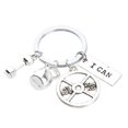 thumbnail image 1 of Llavero colgante de gimnasio fitness Yuyangstore Diseño plateado 2 piezas, 1 of 8