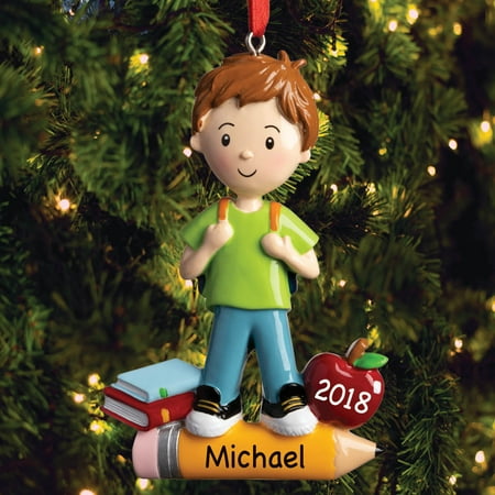 Personalized First Day Of School Boy Ornament