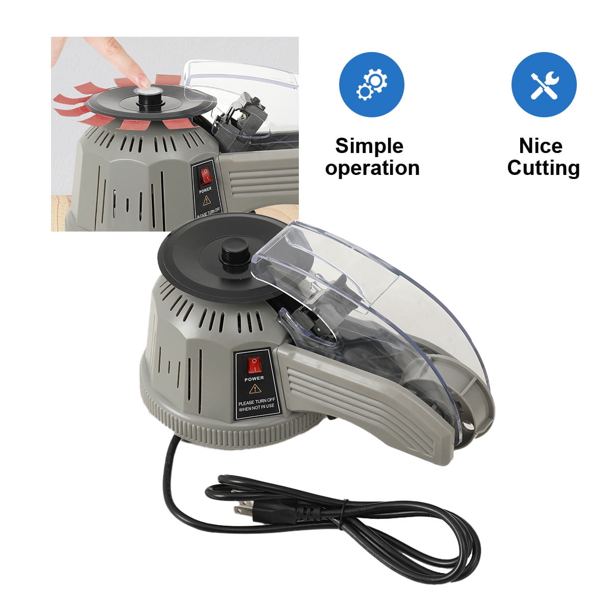 YILIKISS Automatic Tape Dispenser Electric Carousel Round Tape Cutting Machine, Cutting Width 3-22mm Length 11-58mm, Upgraded Model of Zcut-2