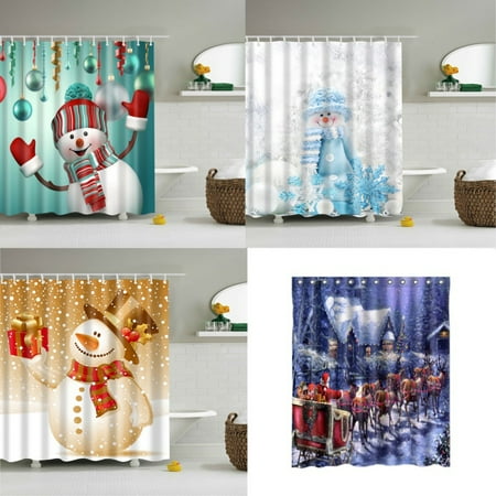 Shower Curtain Company Merry Christmas Snowman 72 X 72 Inch