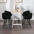 thumbnail image 3 of Zesthouse 26.4" Counter Height Swivel Bar Stools Set of 2, Sherpa Barrel Bar Stools with Backs, Modern Boucle Counter Stools for Pub Kitchen Island, Black, 3 of 14