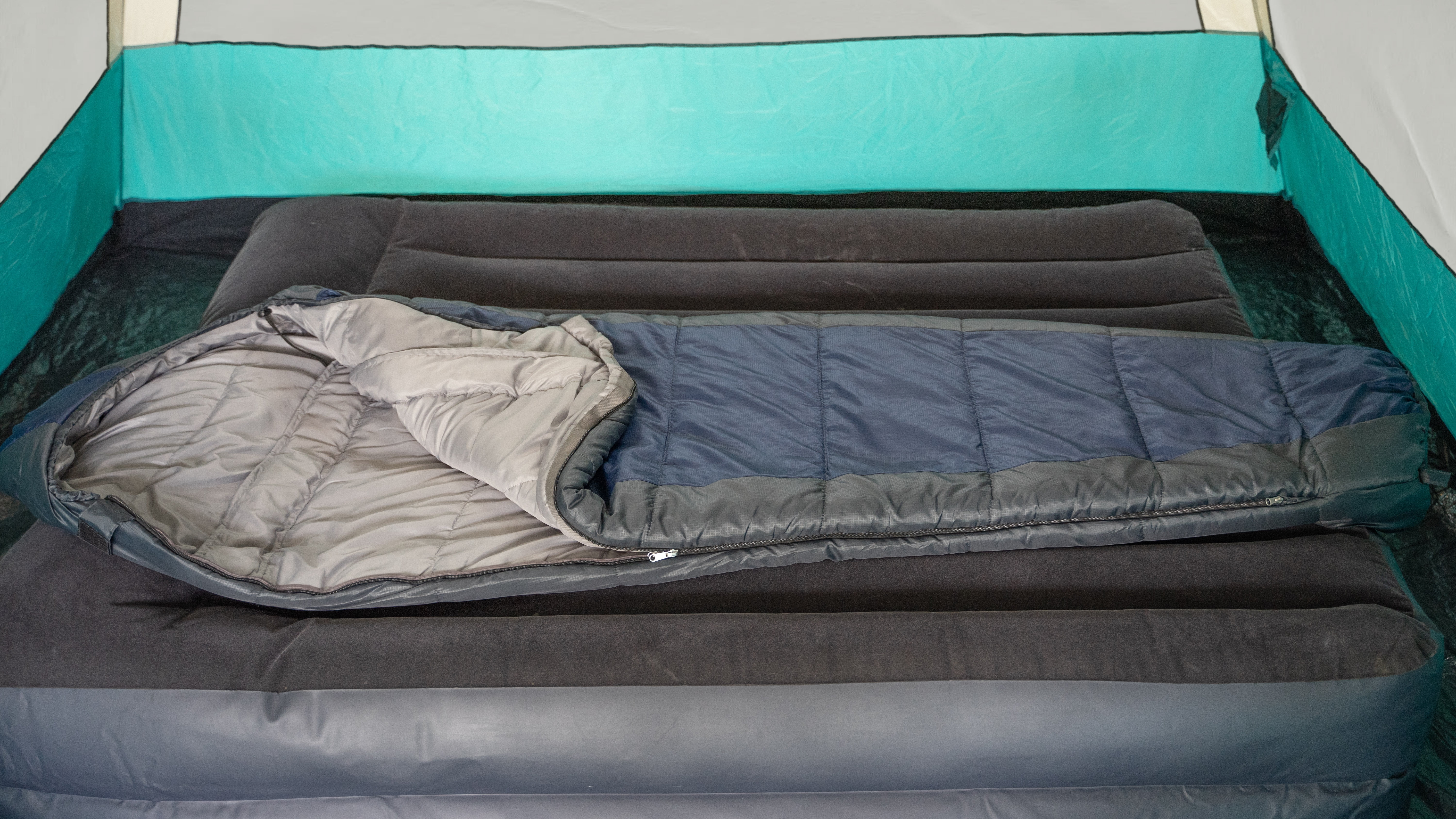 Ozark Trail 30-Degree Cold Weather Mummy Sleeping Bag, Blue, 85"x33"