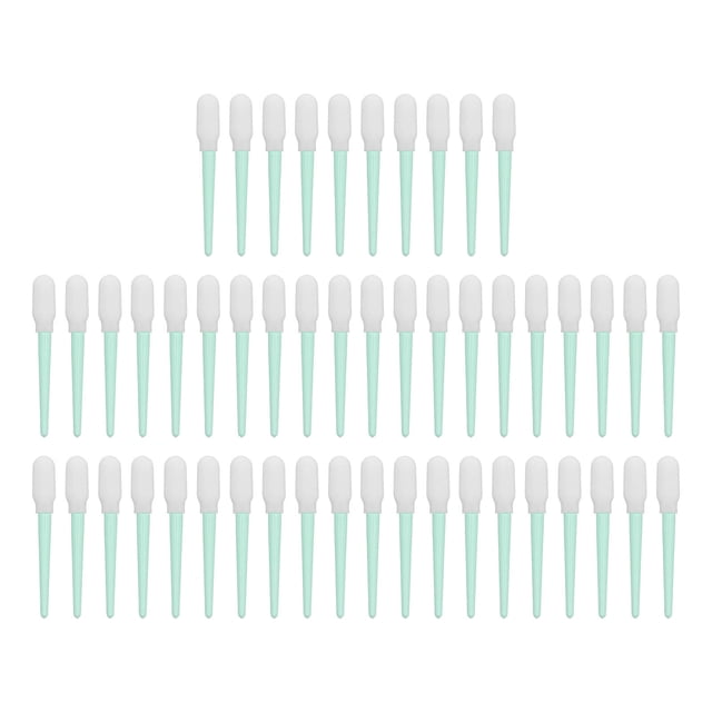 Kit de 50 hisopos de limpieza con punta redonda de espuma PP antiestáticos para lentes de impresora y cámaras.
